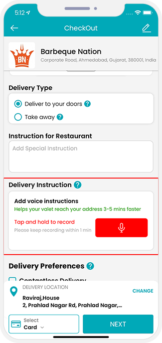 Voice Instruction for Delivery Driver Voice Instruction for Delivery Driver